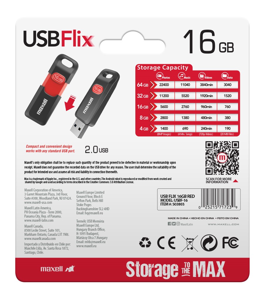PENDRIVE MAXELL FLIX16GB 16GB FLIX - 4