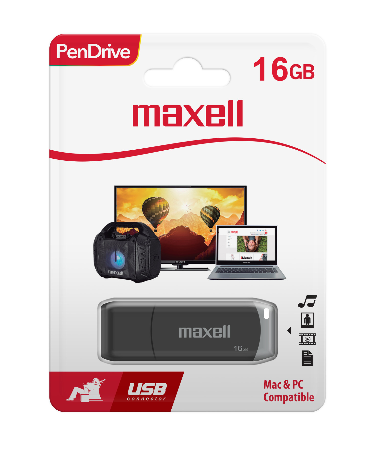 PENDRIVE USBPD 16 GB 2.0 GRIS MAXELL - 2