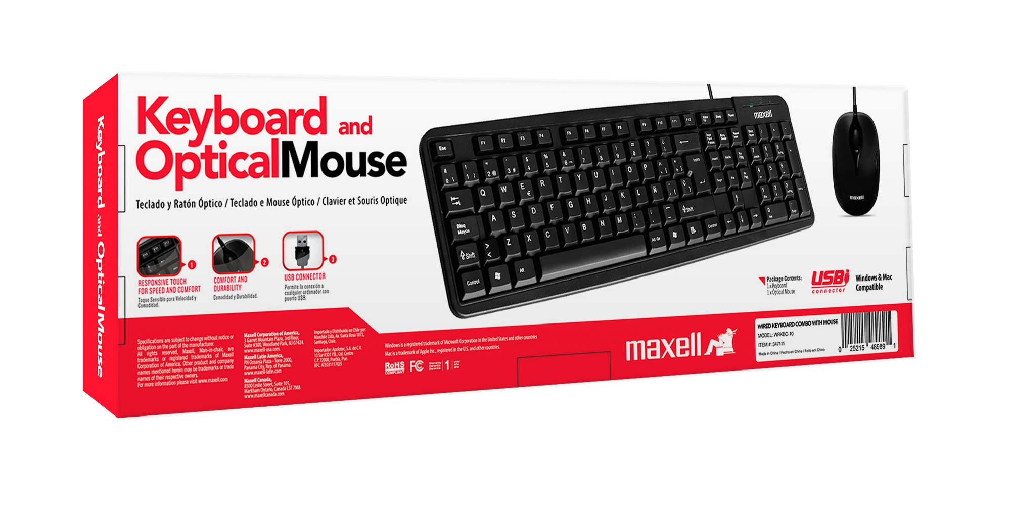 COMBO TECLADO Y MOUSE UNIVERSAL MAXELL OPTICO USB - 4