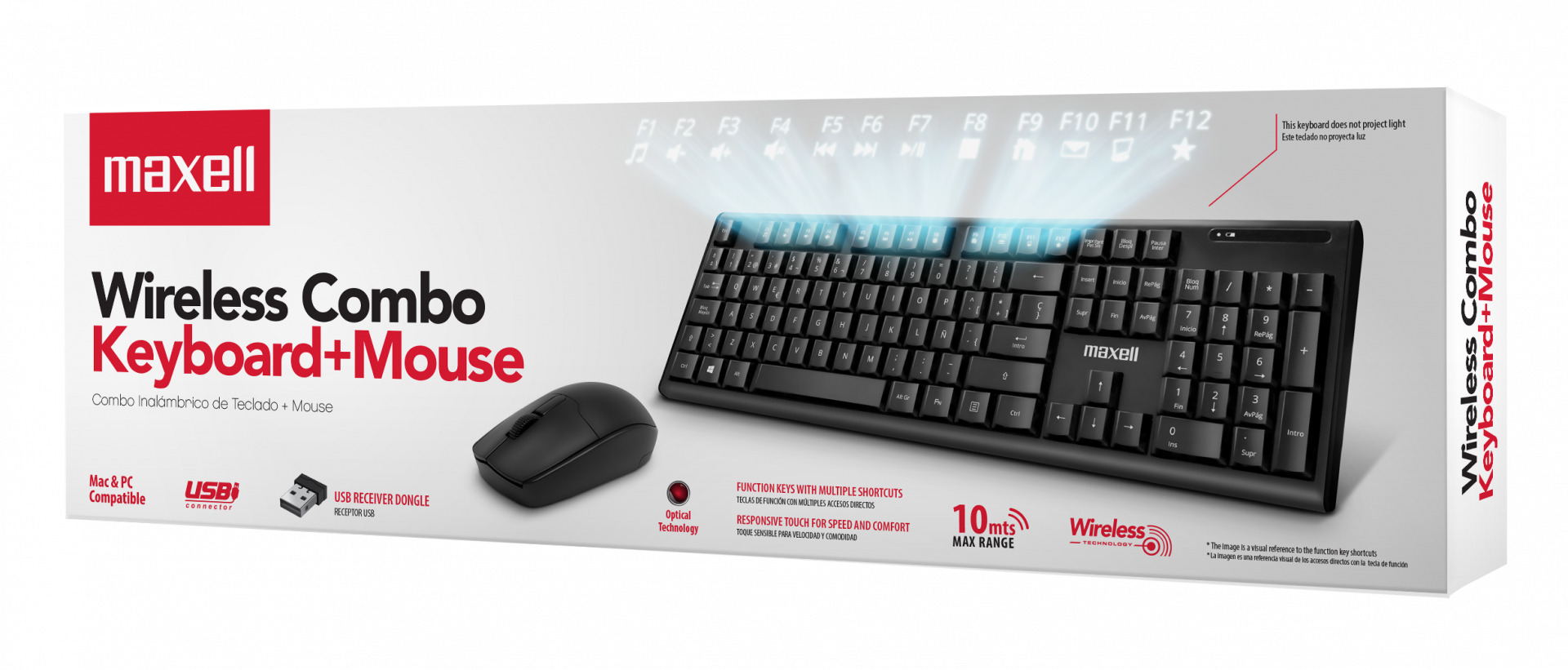COMBO TECLADO Y MOUSE INALAMBRICO 1000DPI MAXELL - 2