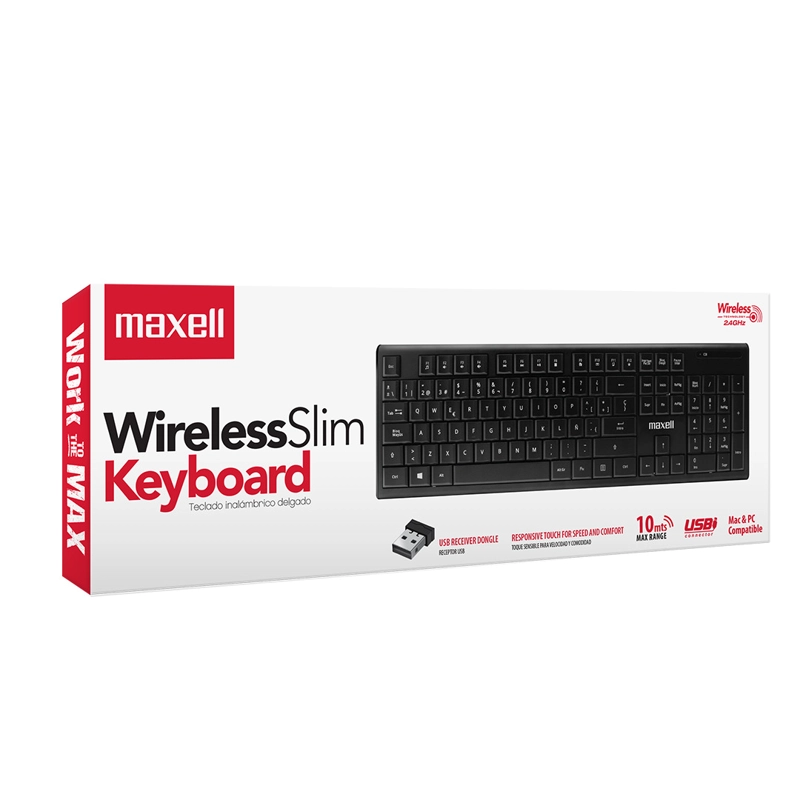 TECLADO UNIVERSAL INALÁMBRICO MAXELL SLIM MULTIFUNCIONAL CON PAD NUMÉRICO WKB-20 - 2