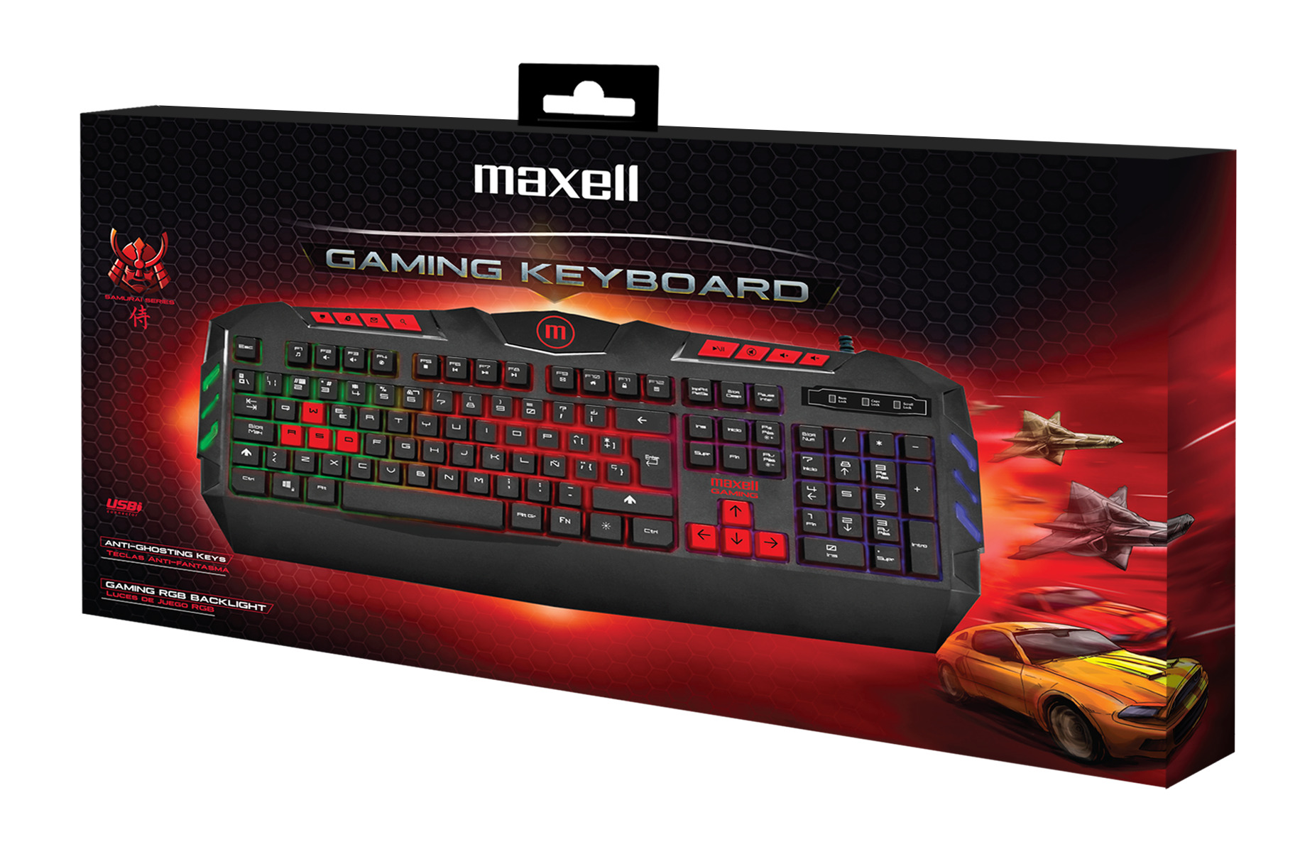 TECLADO GAMER MAXELL KB-1200 ILUMINADO USB SAMURAI RGB - 2