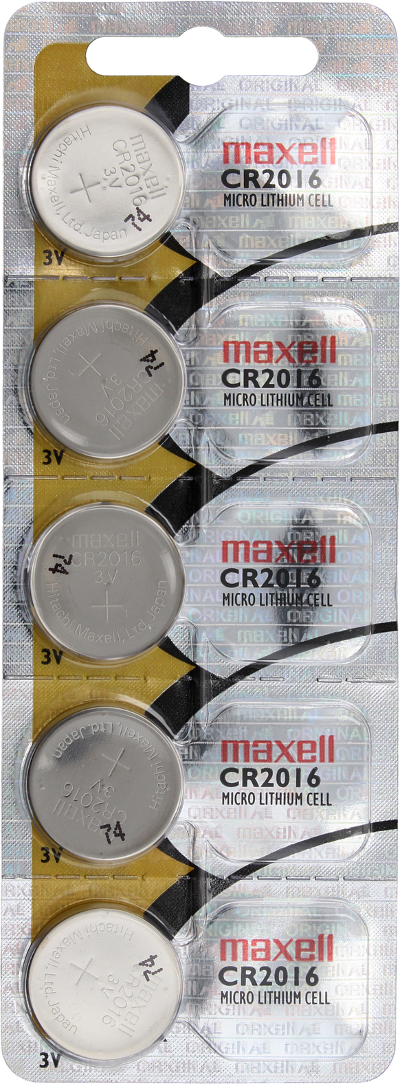 PACK 5 PILAS CR2016 3V MAXELL TIPO BOTON ORIGINAL - 1