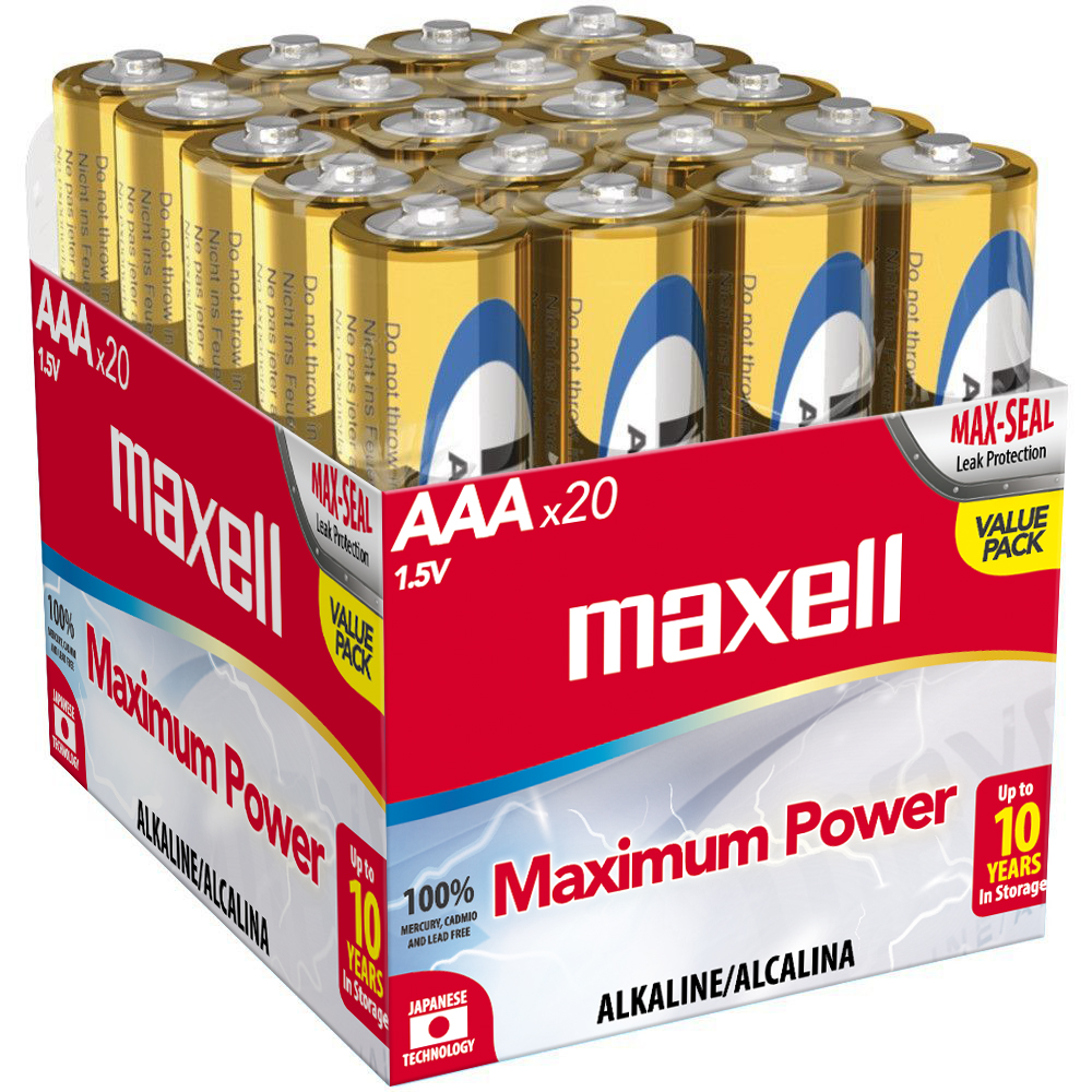 MAXELL PILAS MAXELL PACK 20 ALCALINAS AAA 1.5V