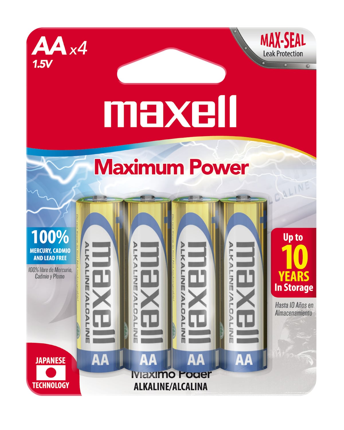 PILAS MAXELL ALCALINAS TAMAÑO AA 4 UNIDADES - 1