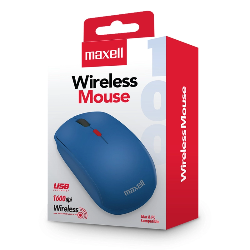MOUSE INALÁMBRICO MAXELL 1200 DPI MOWL-100 AZUL - 3