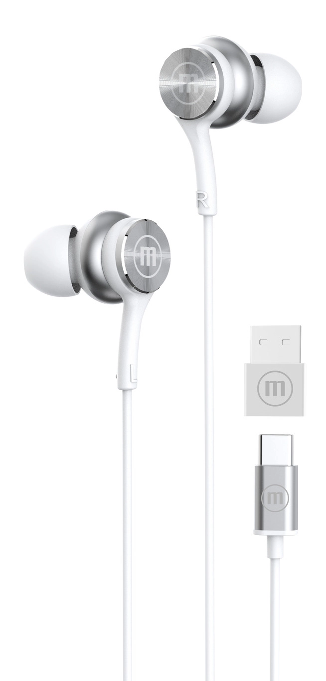 AUDÍFONOS MAXELL XC1 ON USB BLANCO CONECTOR USB TIPO C - 1
