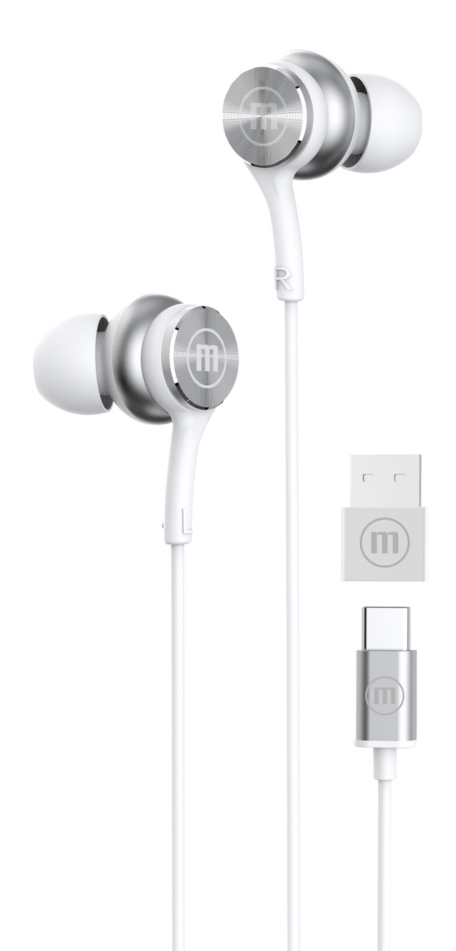 AUDÍFONOS MAXELL XC1 ON USB BLANCO CONECTOR USB TIPO C - 1
