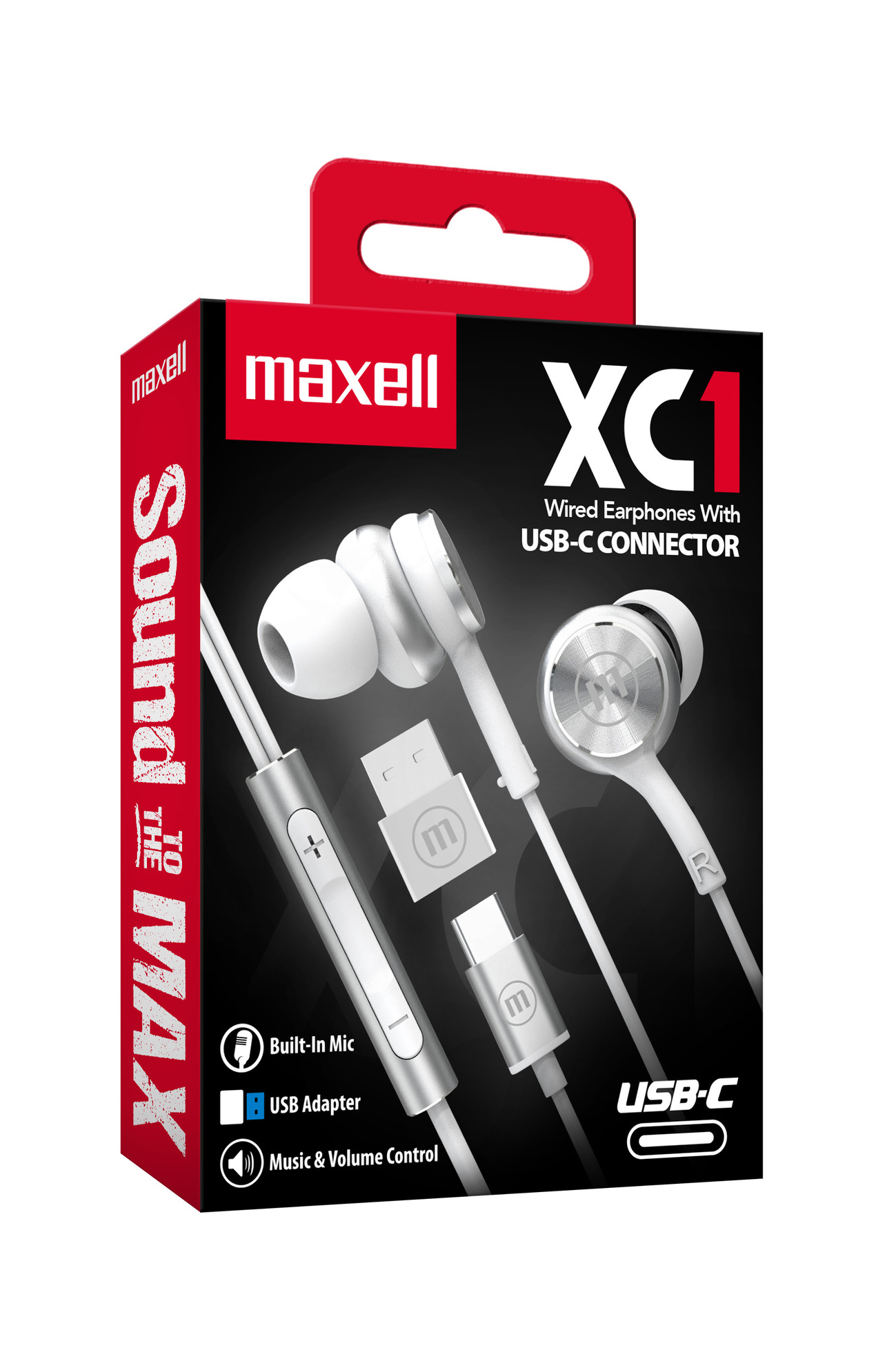 AUDÍFONOS MAXELL XC1 ON USB BLANCO CONECTOR USB TIPO C - 2