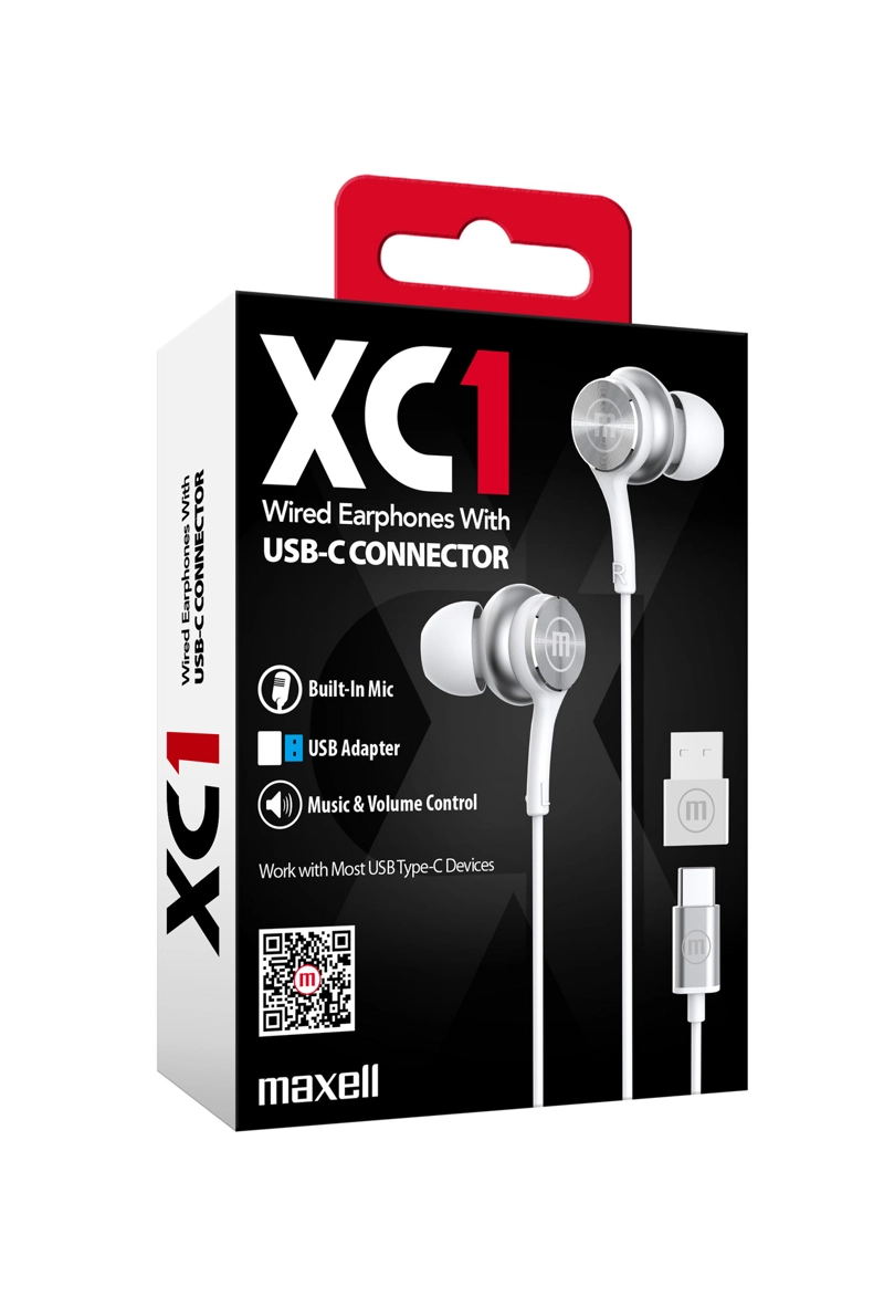 AUDÍFONOS MAXELL XC1 ON USB BLANCO CONECTOR USB TIPO C - 3