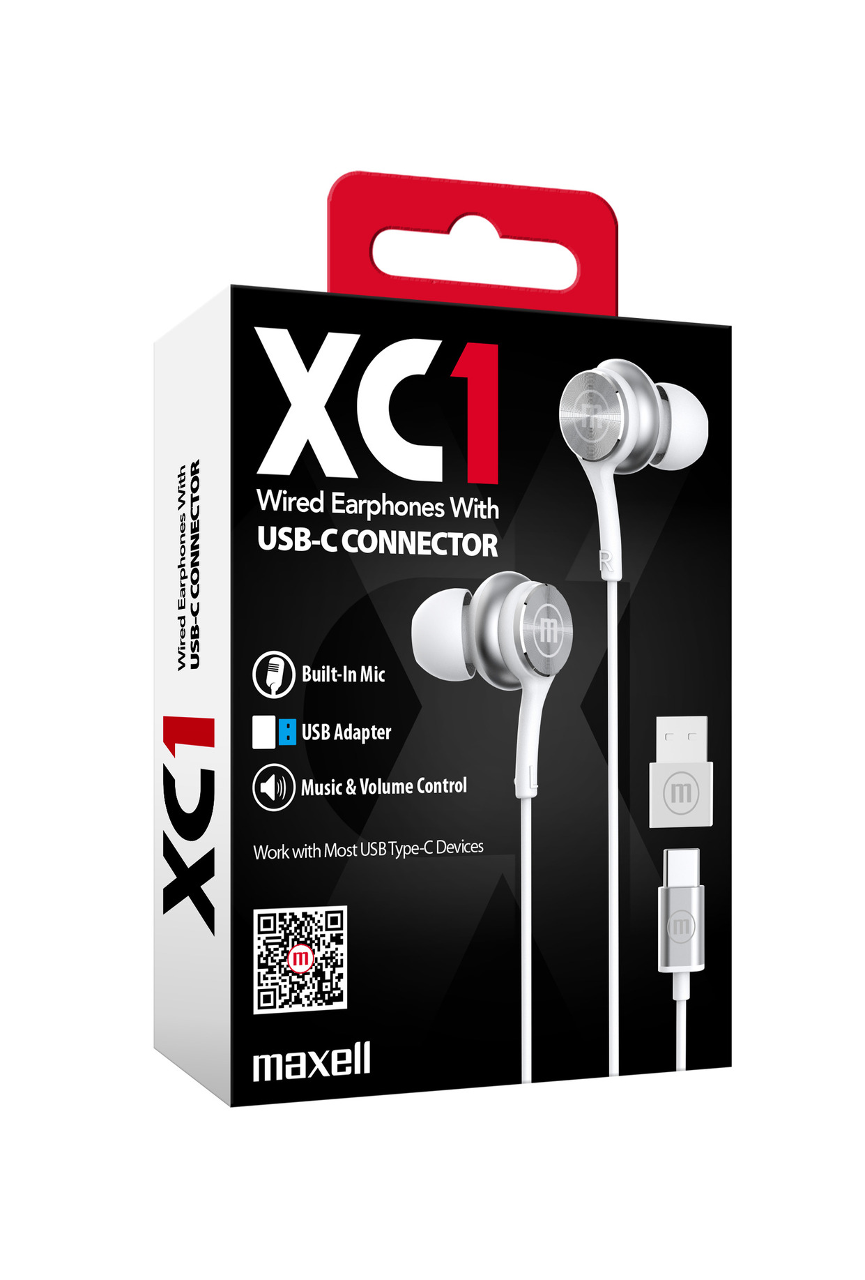 AUDÍFONOS MAXELL XC1 ON USB BLANCO CONECTOR USB TIPO C - 3