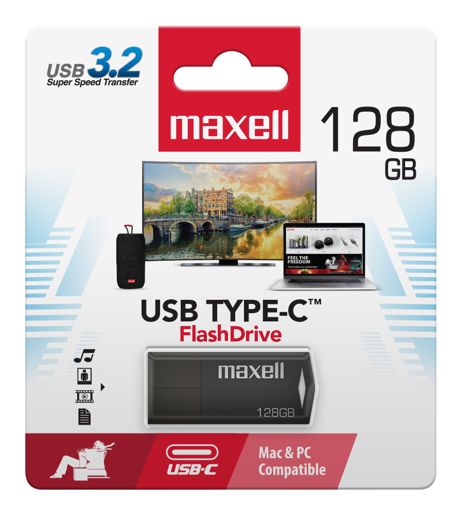 PENDRIVE MAXELL USBTC TIPO C 128GB 3.2 NEGRO - 2