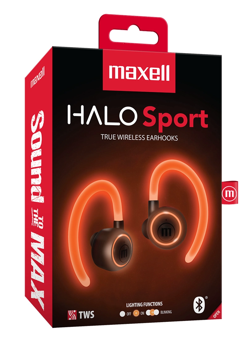 AUDÍFONOS DEPORTIVOS INALÁMBRICOS MAXELL BLUETOOTH TWS HALO CON ILUMINACIÓN - 2