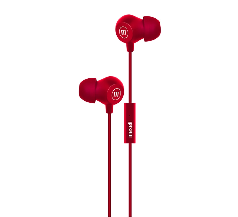 AUDÍFONOS MAXELL IN EAR IN-BAX ROJO MICRÓFONO CONECTOR JACK 3.5MM - 1