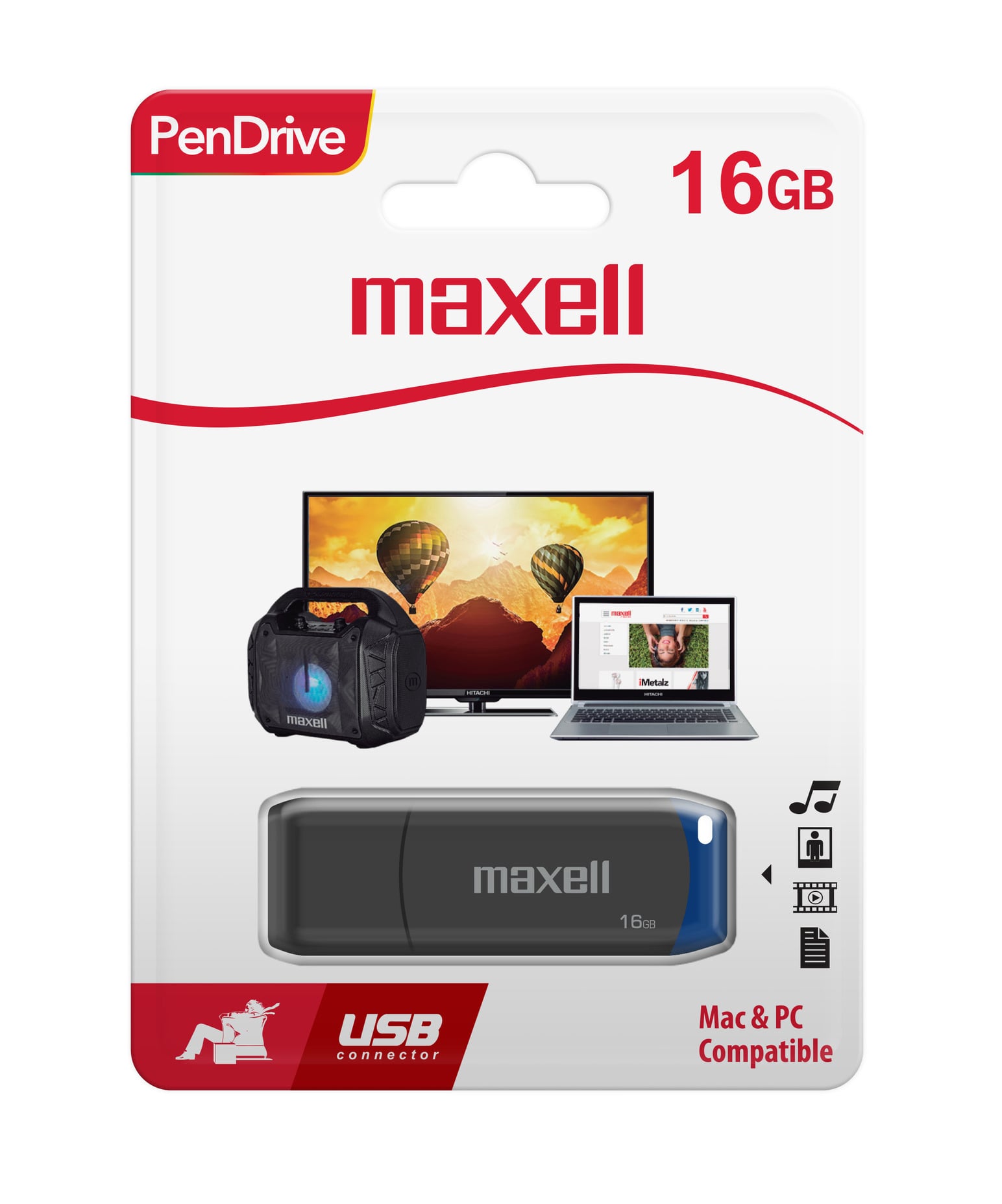 PENDRIVE MAXELL USBPD 16GB 2.0 AZUL - 2