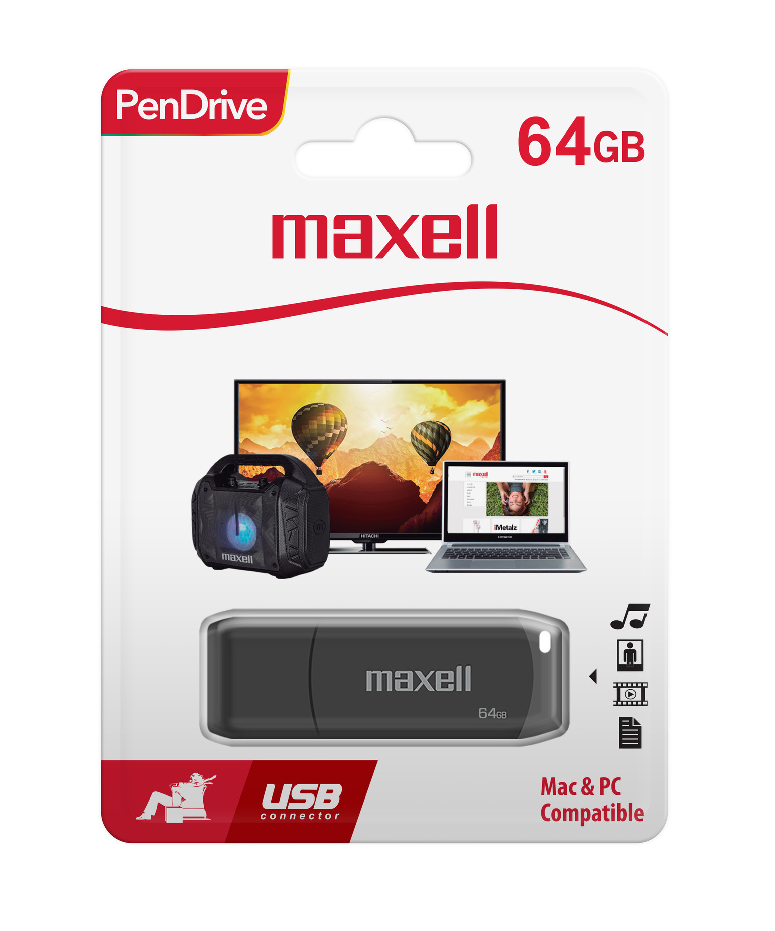 PENDRIVE MAXELL USBPD 64GB 2.0 NEGRO - 2
