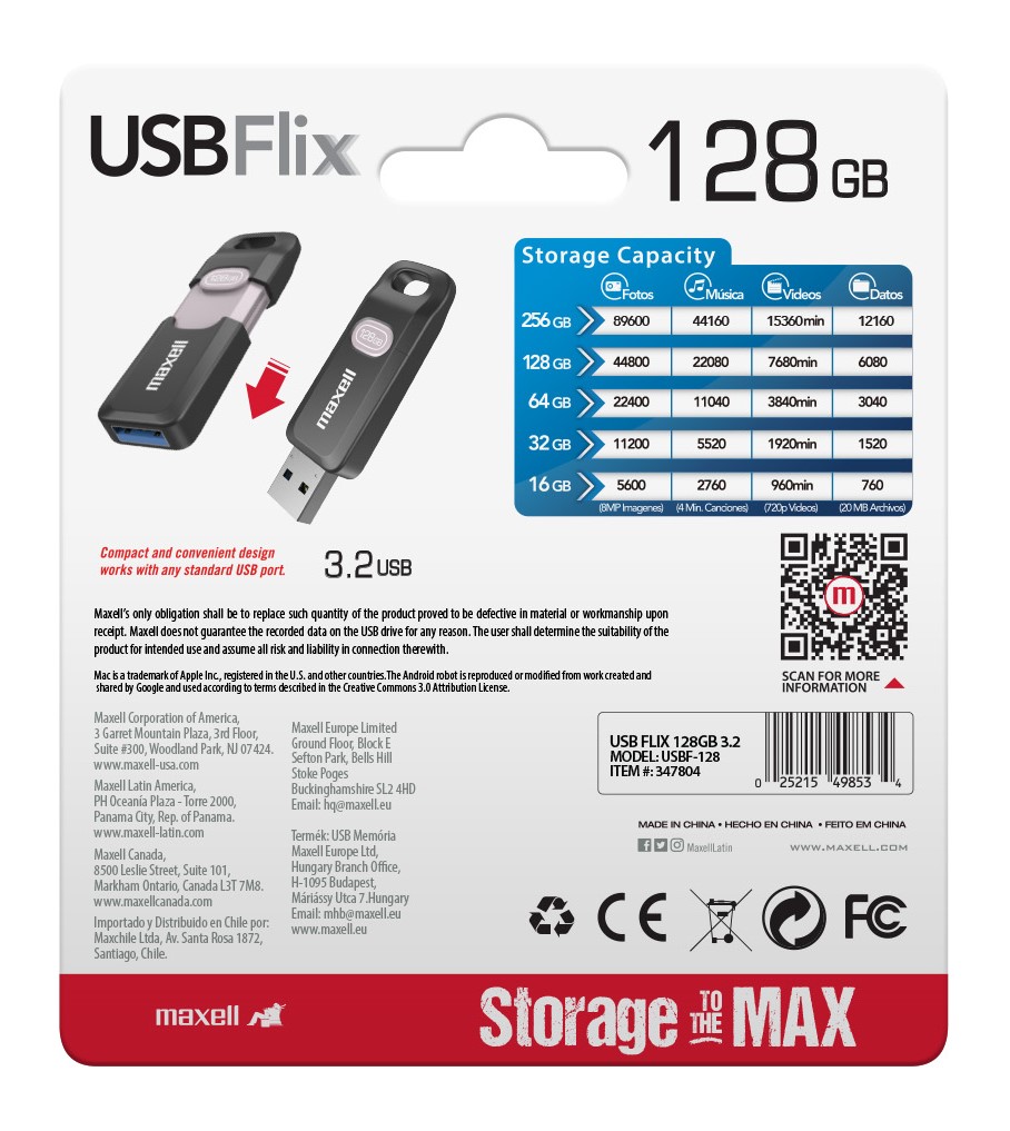 PENDRIVE MAXELL FLIX 128GB 3.2 - 5