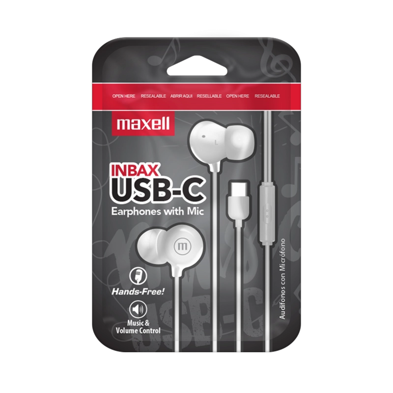 AUDÍFONOS MAXELL IN EAR IN-BAX BLANCO MICRÓFONO CONECTOR TIPO C - 3