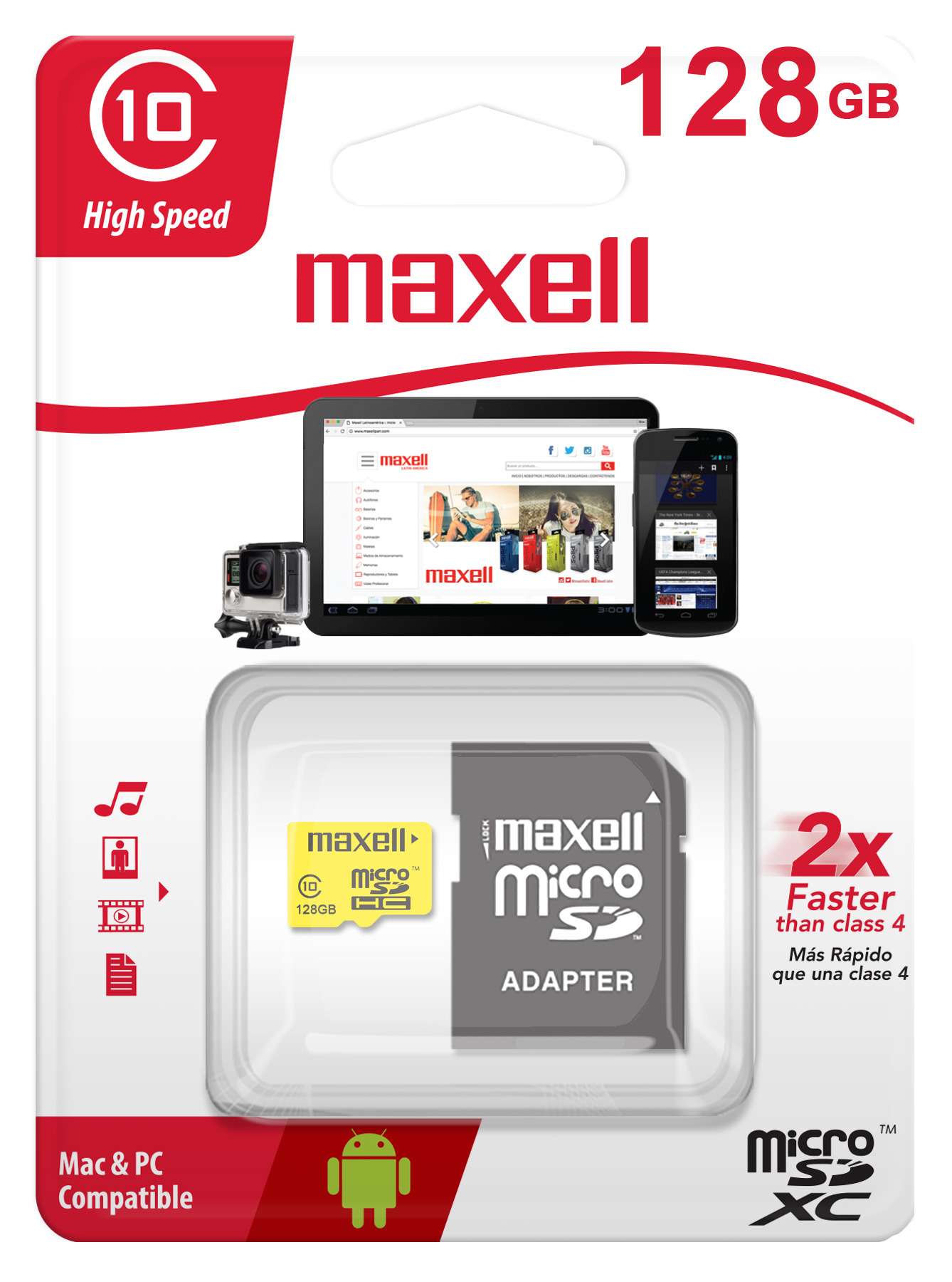 TARJETA MICRO SD MAXELL 128GB CLASE 10 - 3