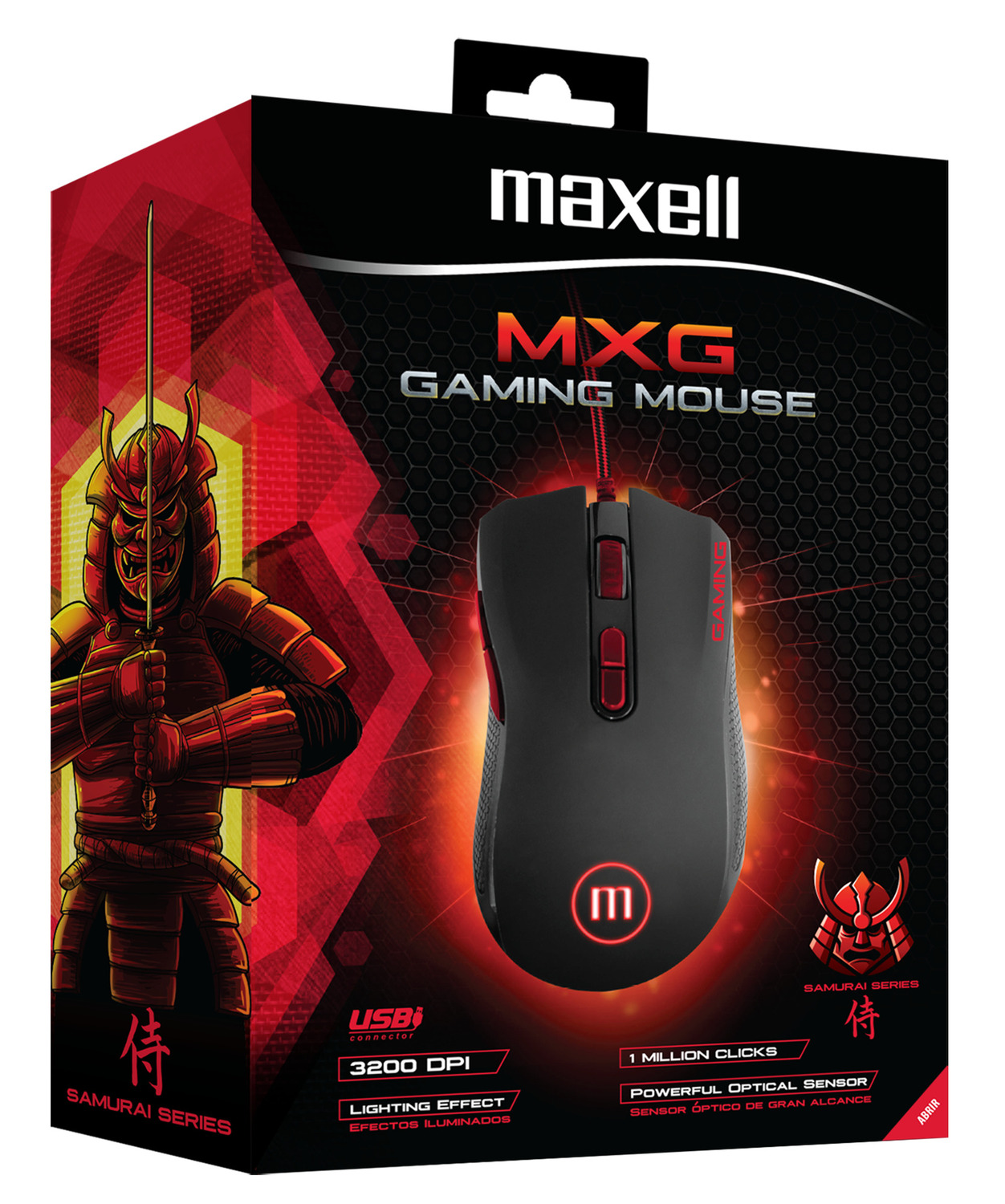 MOUSE MAXELL GAMER LED 7 COLORES 3200 DPI USB 1.8MTS MOWR-MXG - 2