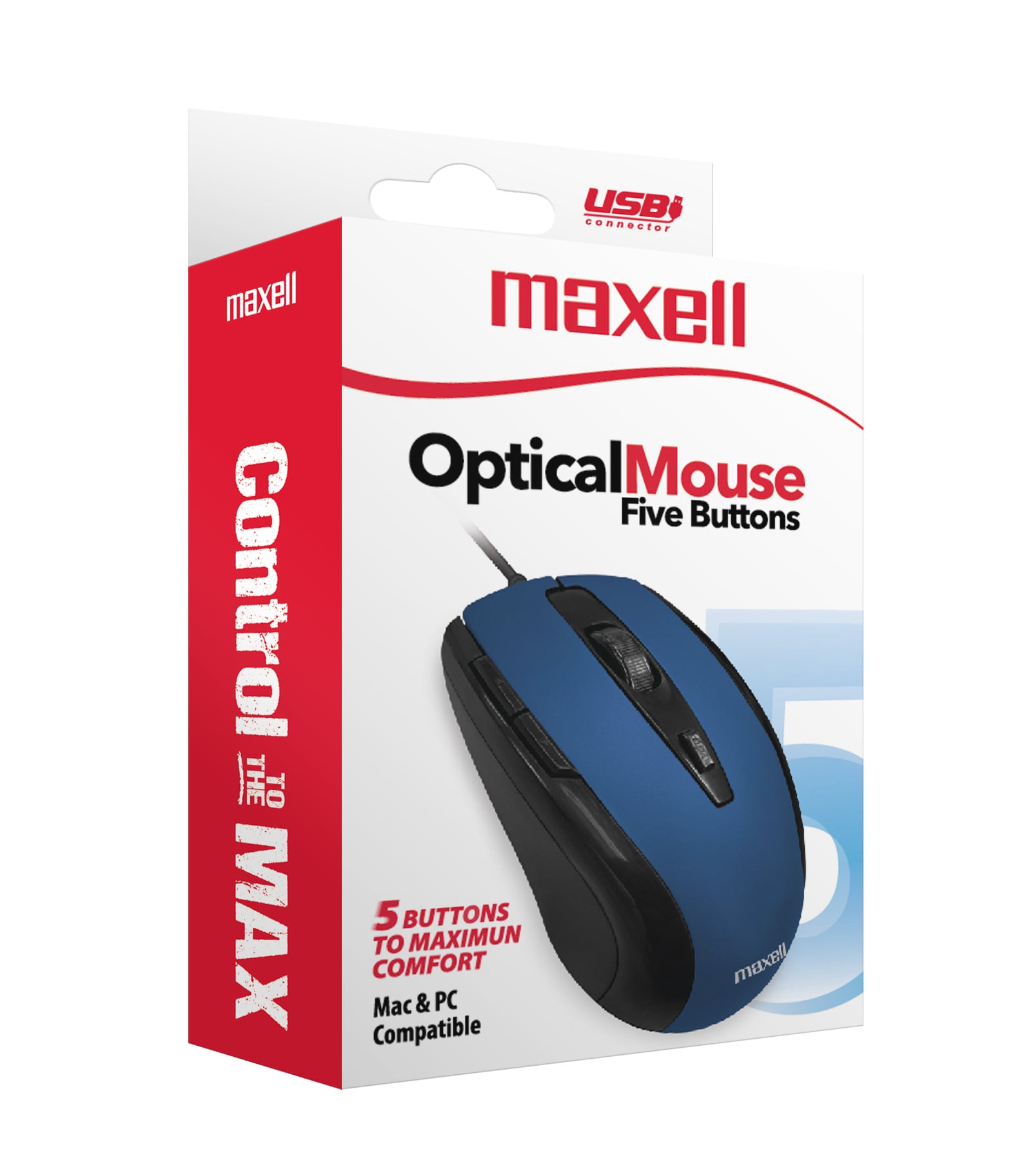 MOUSE MAXELL ÓPTICO 5 BOTONES MOWR-105 AZUL - 3