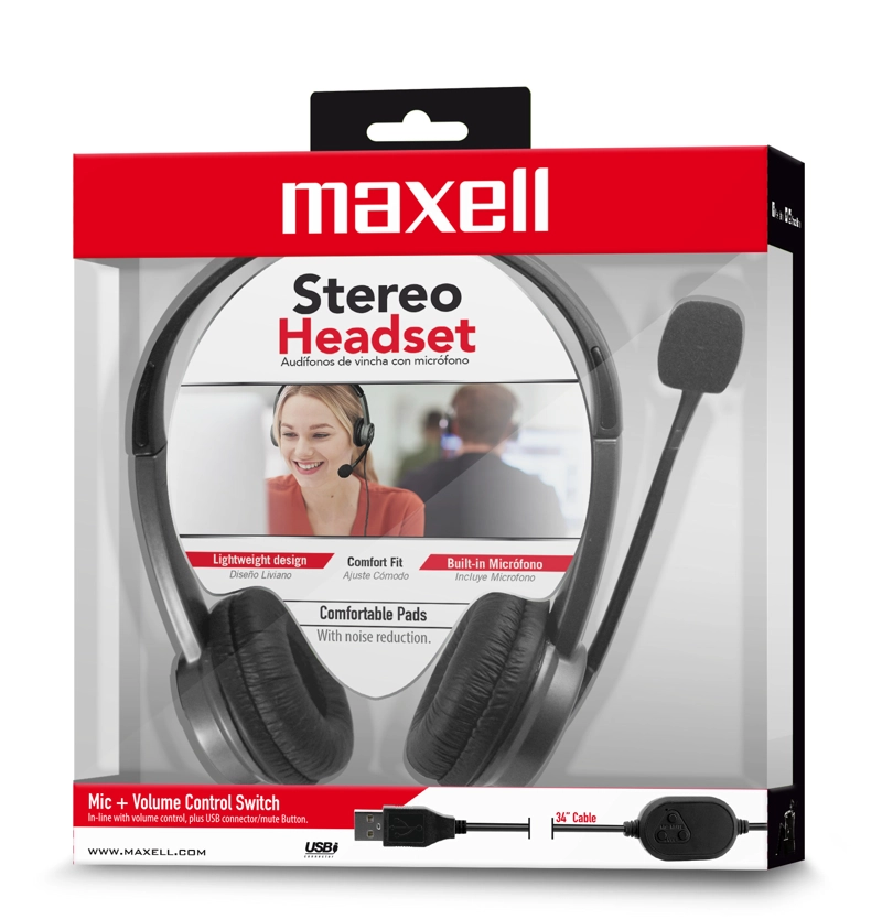 AUDÍFONOS MAXELL ESTEREO MICRÓFONO CABLE 1.8M - 3