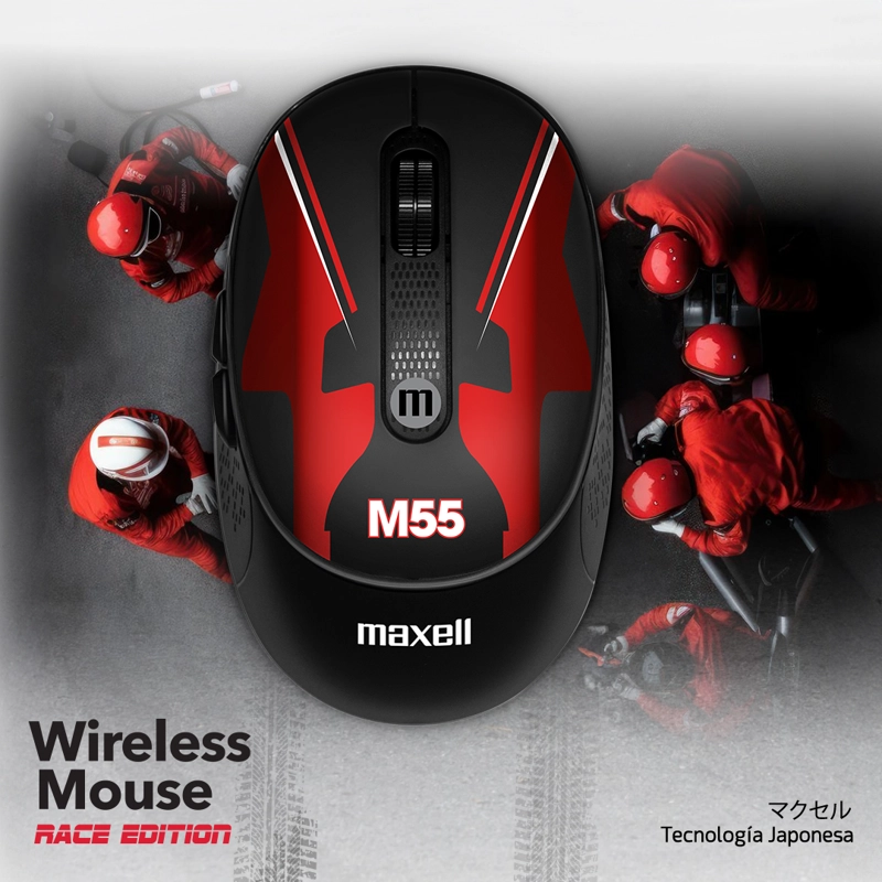 MOUSE INALÁMBRICO MAXELL DISEÑO RACE 4000DPI USB/USB-C M55 - 5
