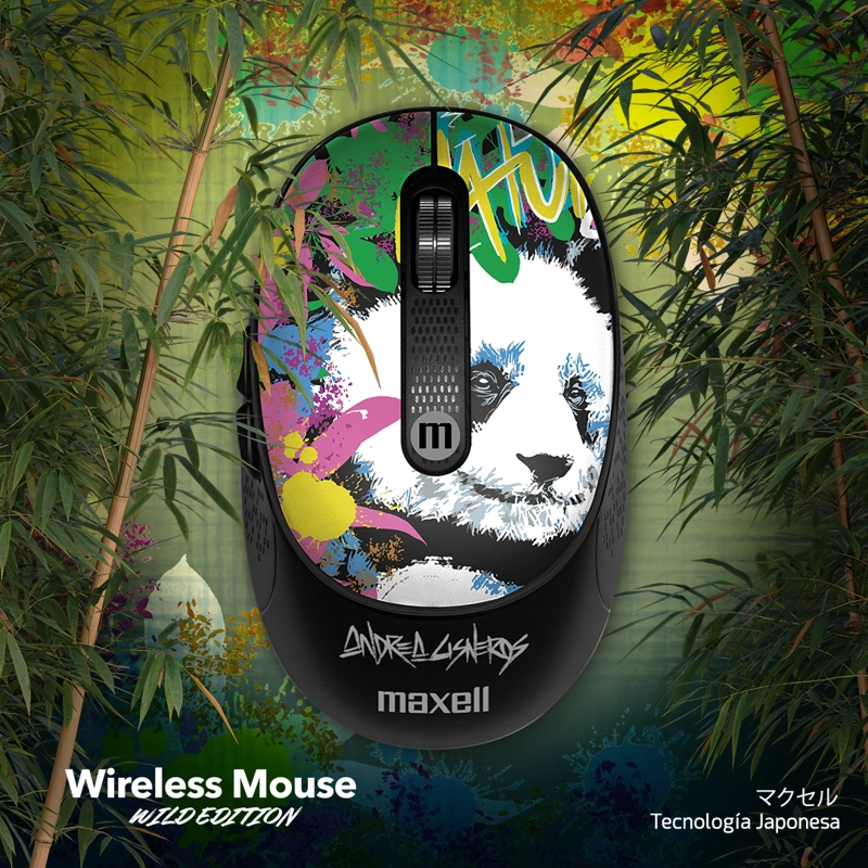 MOUSE INALÁMBRICO MAXELL DISEÑO WILD 4000DPI USB/USB-C PANDA - 6