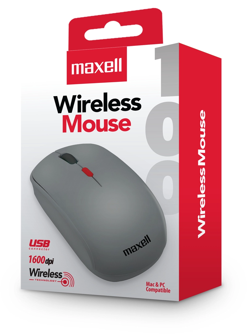 MOUSE INALÁMBRICO MAXELL 1200 DPI MOWL-100 GRIS - 3