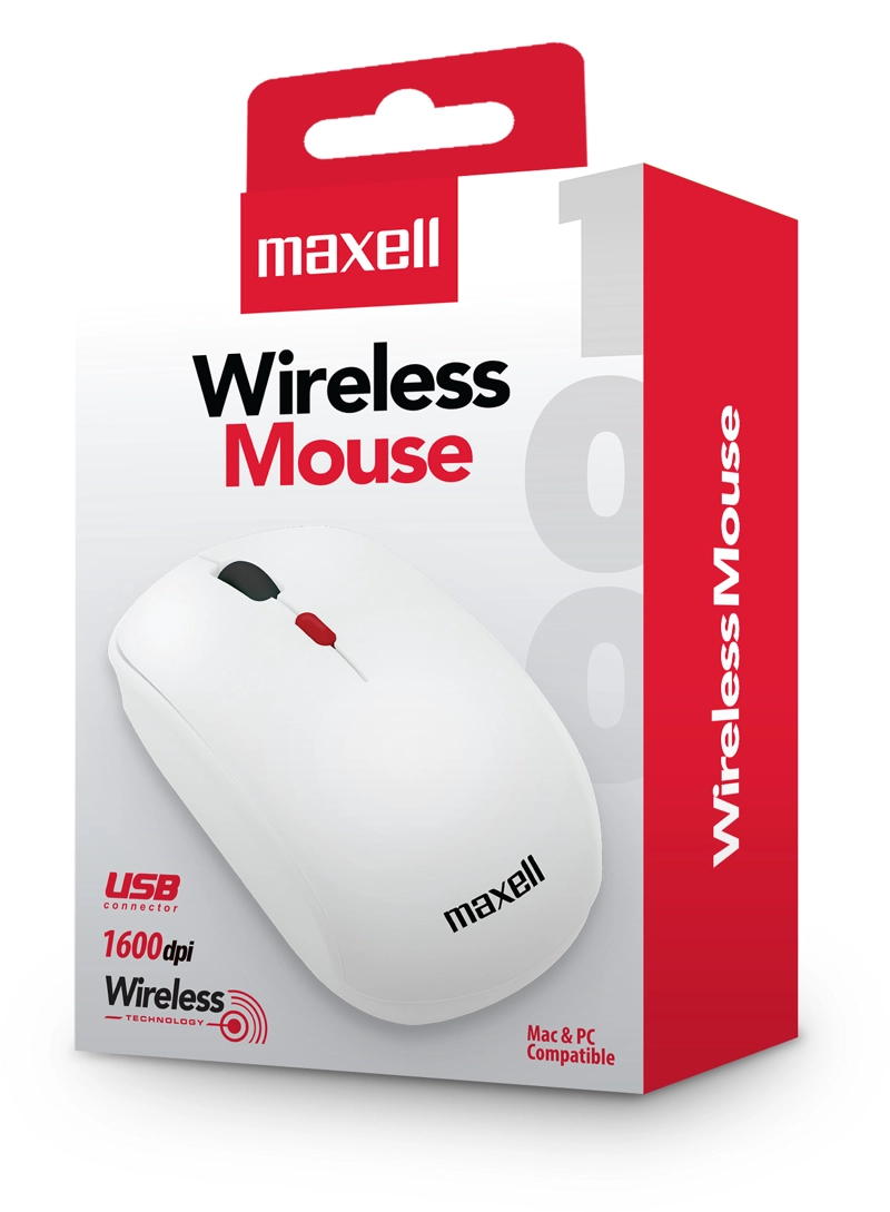 MOUSE INALÁMBRICO MAXELL 1200 DPI MOWL-100 BLANCO - 3