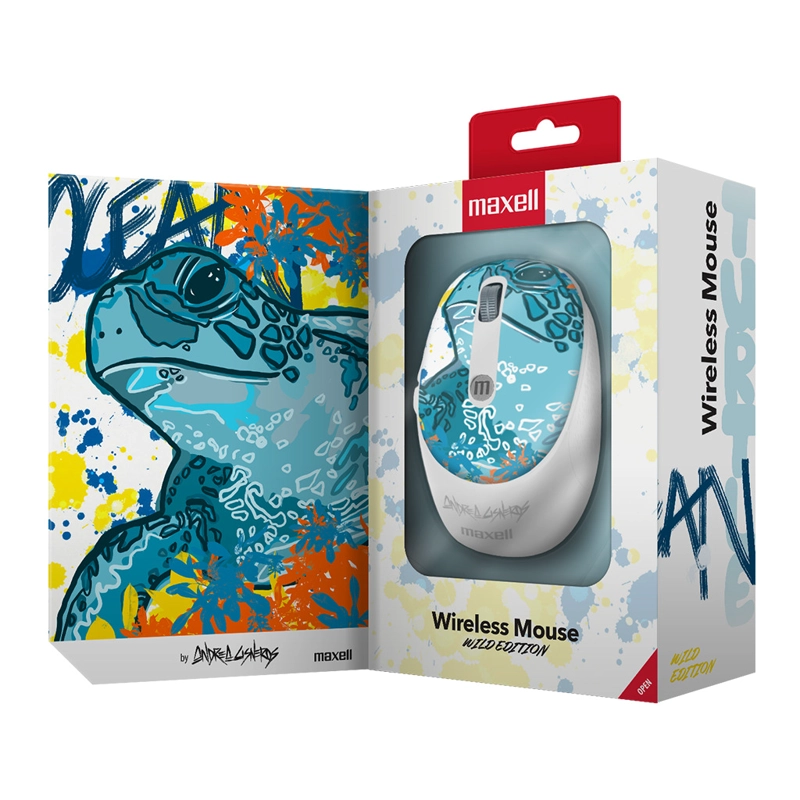 MOUSE INALÁMBRICO MAXELL DISEÑO WILD 4000DPI USB/USB-C TORTUGA - 3