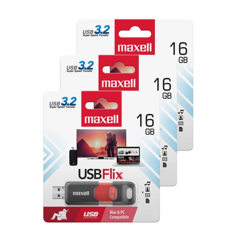 PACK 3 PENDRIVE MAXELL FLIX 16GB 3.2 - 1