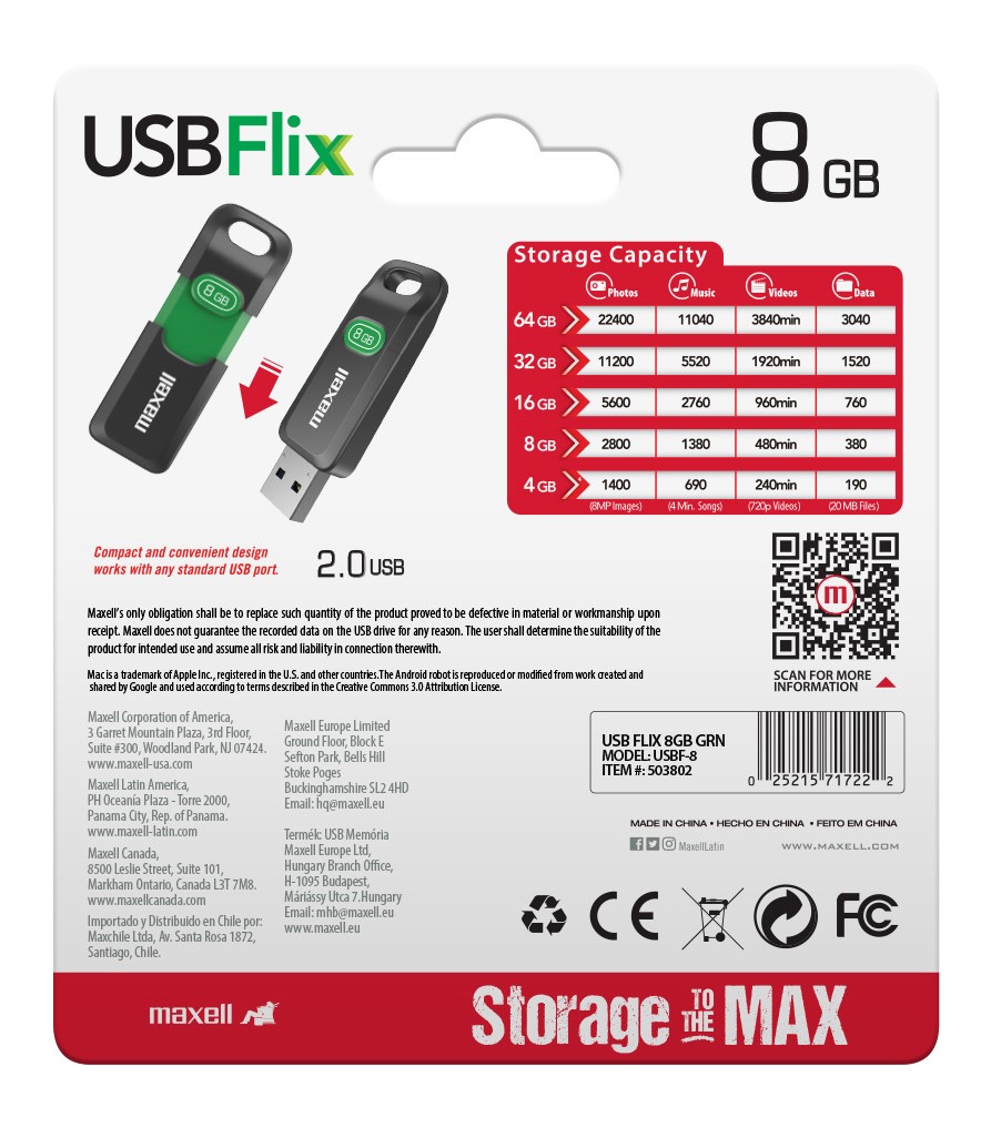 PACK 3 PENDRIVE MAXELL FLIX 8GB 2.0 - 5