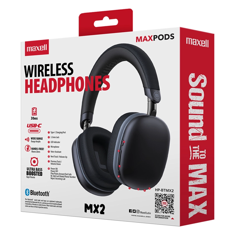 AUDÍFONOS INALÁMBRICOS MAXELL BLUETOOTH MAXPODS 24 HORAS NEGRO - 4