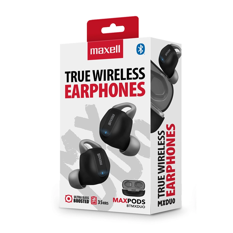 AUDÍFONOS INALÁMBRICOS MAXELL BLUETOOTH MAXPODS 35 HORAS NEGRO - 3