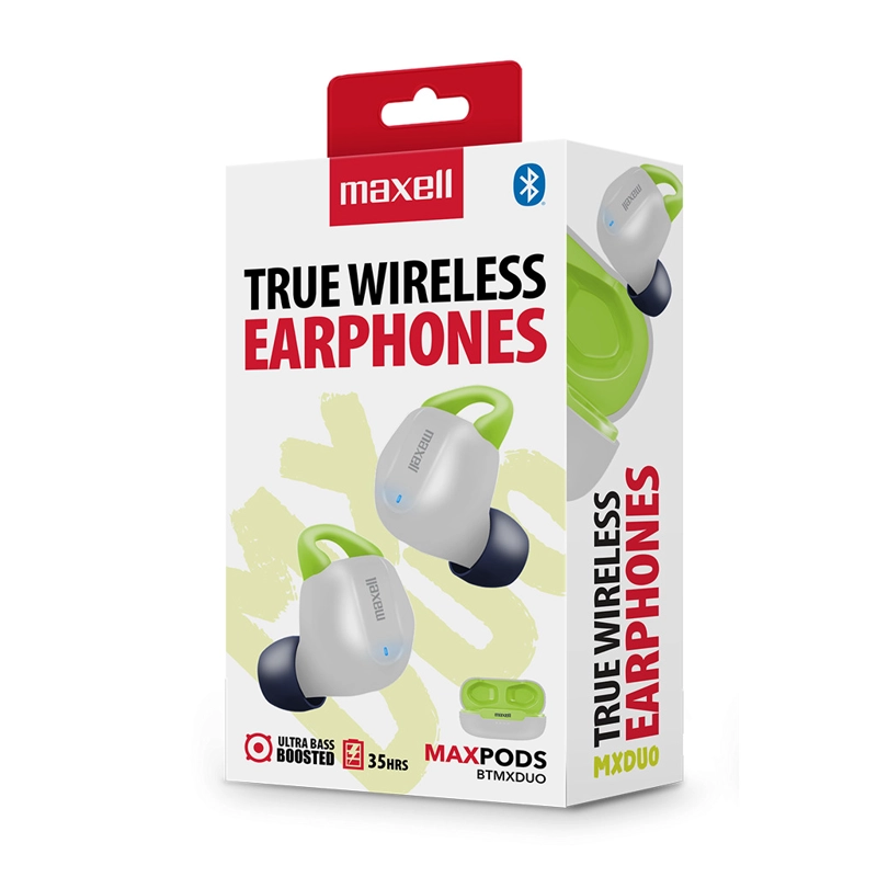 AUDÍFONOS INALÁMBRICOS MAXELL BLUETOOTH MAXPODS 35 HORAS BLANCO - 3