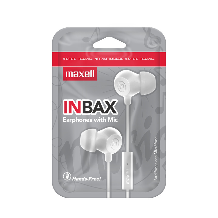 PACK 10 AUDÍFONOS MAXELL IN-BAX CON MICRÓFONO IN EAR 3.5MM BLANCO - 2