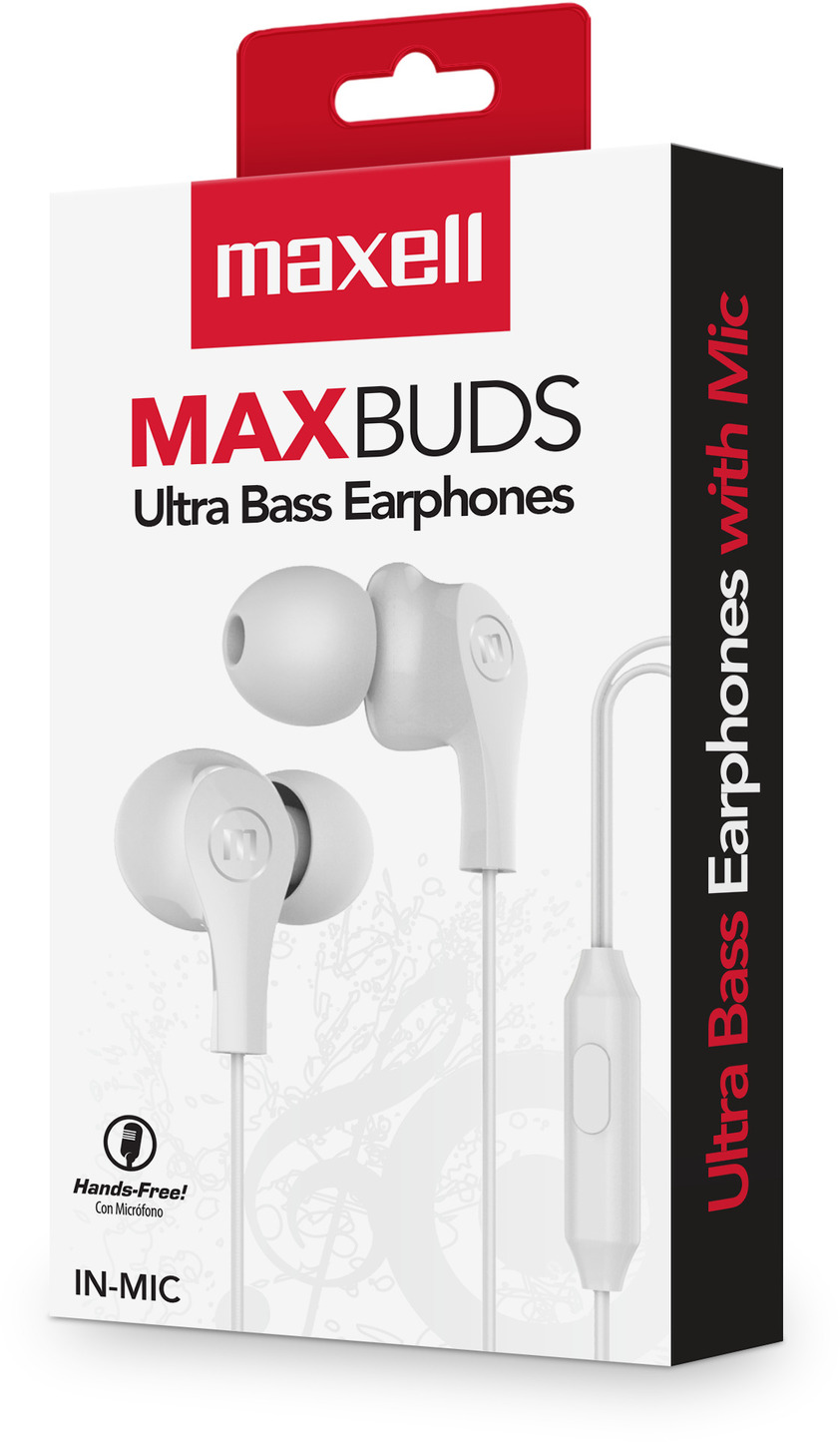 PACK 12 AUDÍFONOS MAXELL IN EAR ESTÉREO CON MICROFONO BLANCO - 2