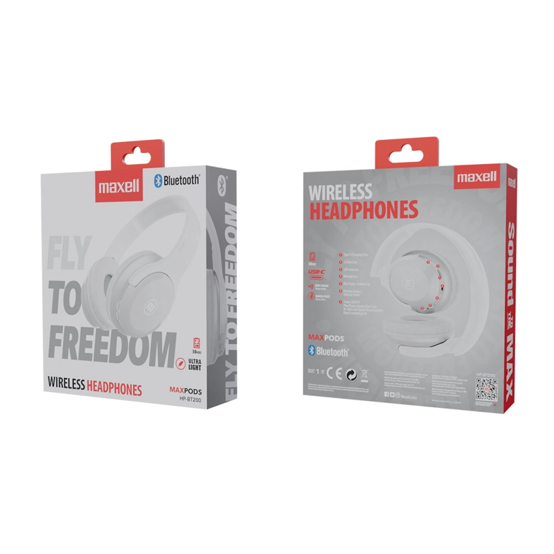 AUDIFONOS INALAMBRICOS MAXELL BLUETOOTH FLY 30 HORAS BLANCO - 4