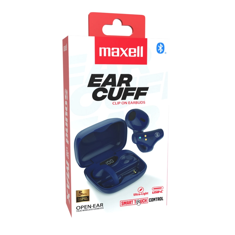AUDIFONOS BLUETOOTH MAXELL EAR CUFF CLIP ON OPEN-EAR TWS AZUL - 3
