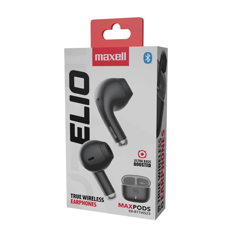 AUDIFONOS BLUETOOTH INALAMBRICOS MAXELL ELIO 12 HORAS NEGRO - 2
