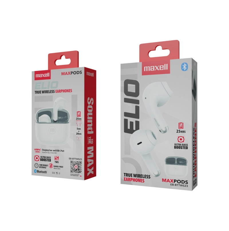AUDIFONOS BLUETOOTH INALAMBRICOS MAXELL ELIO 12 HORAS BLANCO - 2