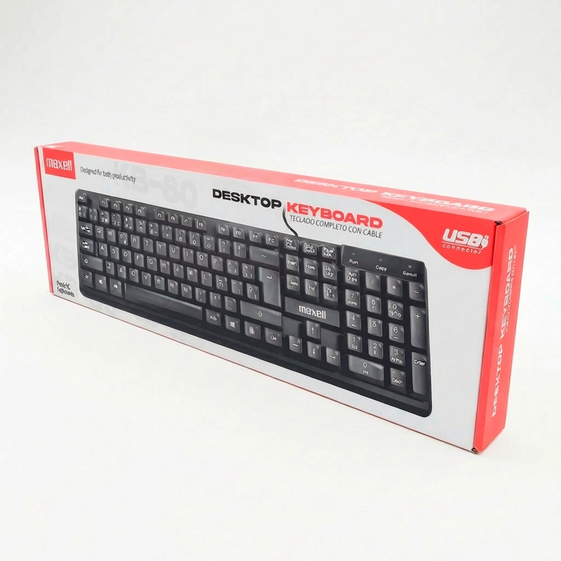 TECLADO BASICO MAXELL KB-80 CONECTOR USB NEGRO - 6