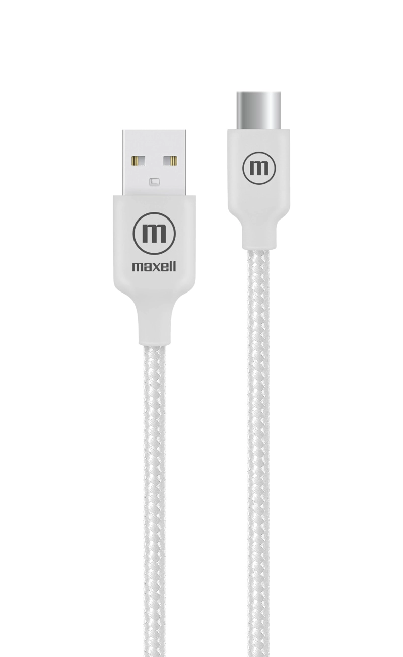 MAXELL CABLE TRENZADO USB A USB C MAXELL 2 METROS CARGA RAPIDA BLANCO
