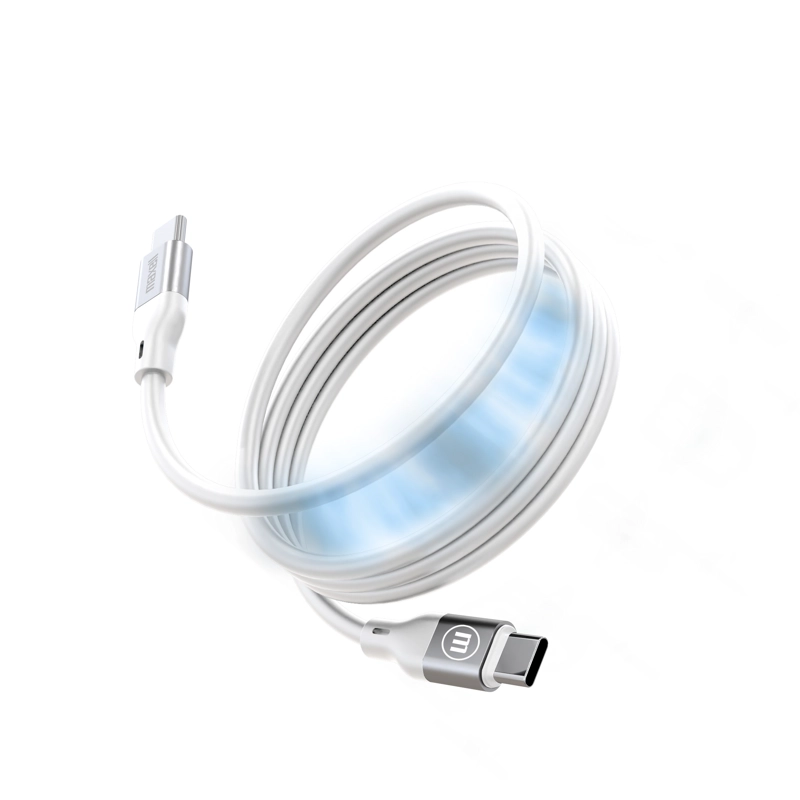 CABLE MAGNE TICO 60W USB C A USB C MAXELL 1.2 METROS CARGA RAPIDA BLANCO - 1