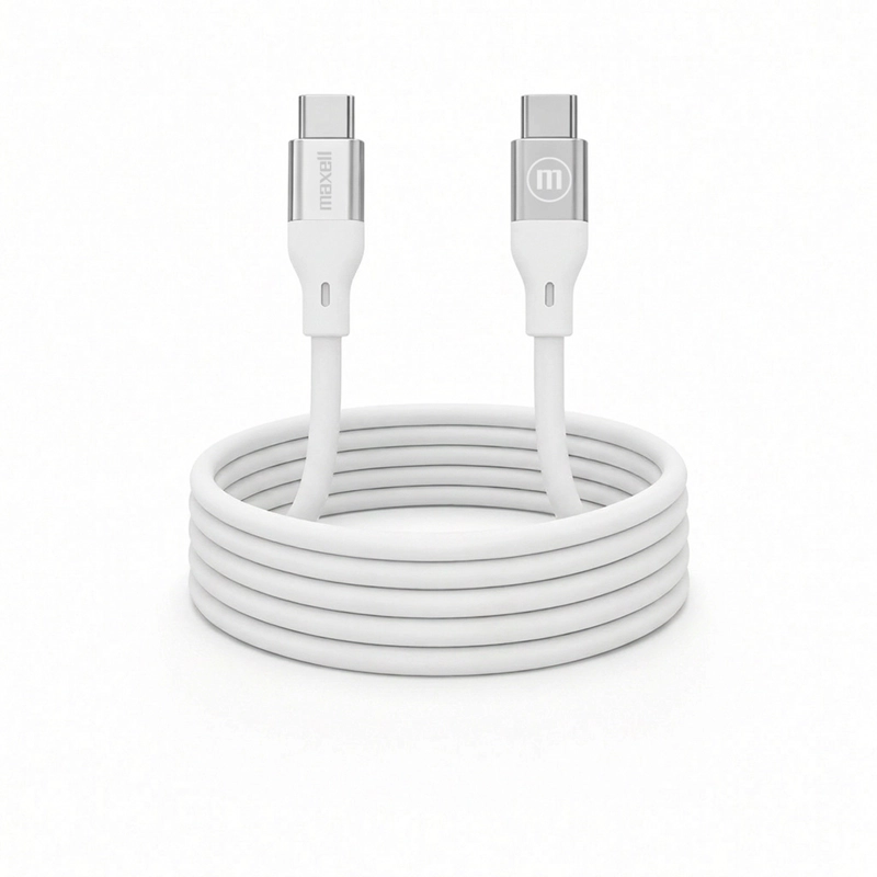 CABLE MAGNE TICO 60W USB C A USB C MAXELL 1.2 METROS CARGA RAPIDA BLANCO - 2