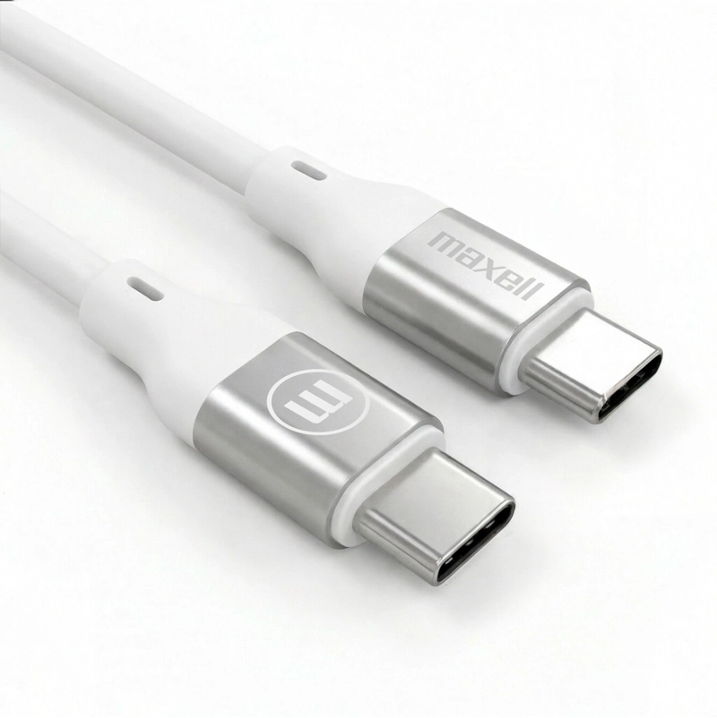 CABLE MAGNE TICO 60W USB C A USB C MAXELL 1.2 METROS CARGA RAPIDA BLANCO - 4
