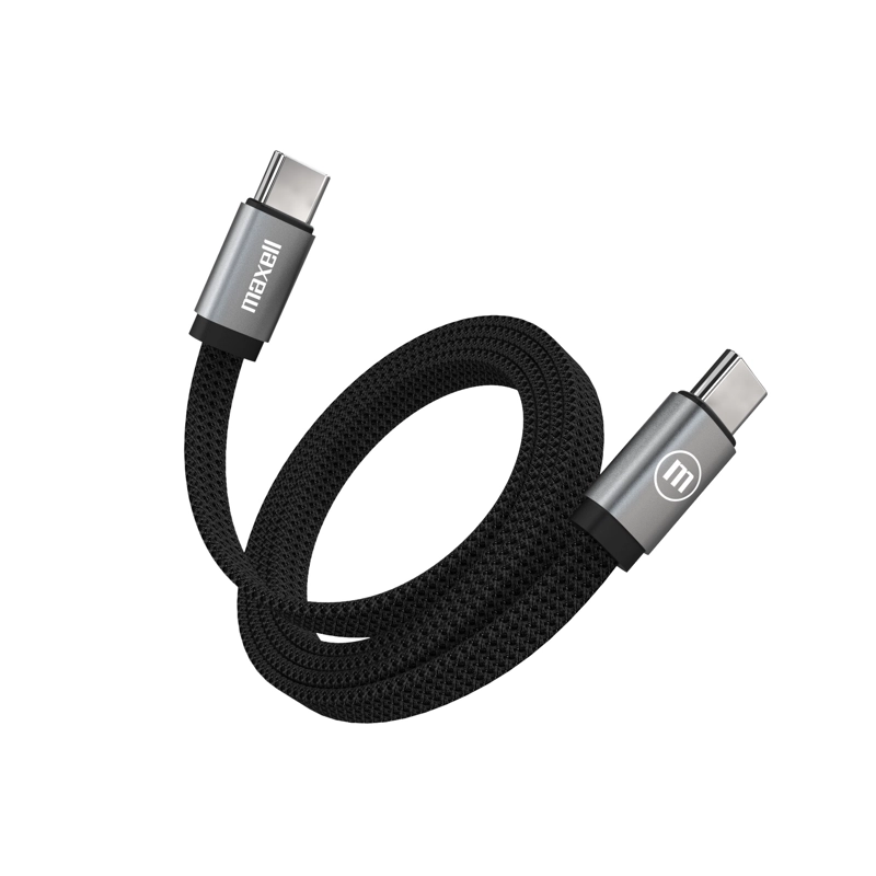 CABLE TRENZADO MAGNE TICO 100W USB C A USB C MAXELL 2 METROS CARGA RAPIDA NEGRO - 1