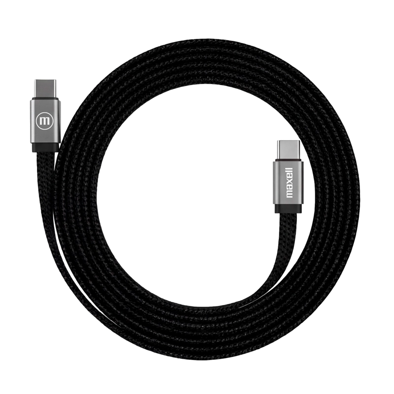 CABLE TRENZADO MAGNE TICO 100W USB C A USB C MAXELL 2 METROS CARGA RAPIDA NEGRO - 5