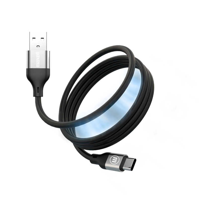 MAXELL CABLE MAGNE TICO 60W USB A USB C MAXELL 1.2 METROS CARGA RAPIDA NEGRO